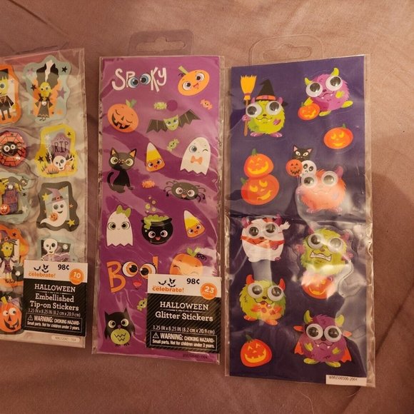 HALLOWEEN Stickers Lot Puffy, Googly Eye, Glitter - Picture 2 of 6